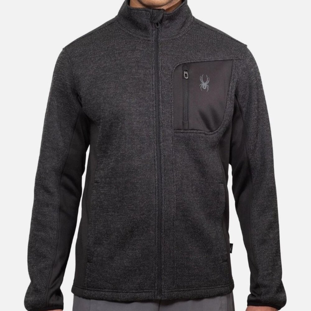NWT Spyder Men's Relaxed Fit Two-Tone Charcoal/Black Full-Zip Jacket